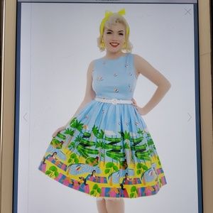 Lindy Bop waterpark print swing dress